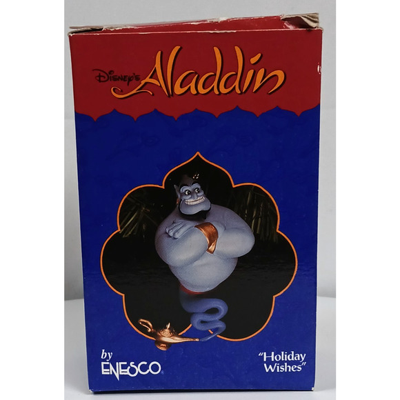 Disney Enesco Aladdin Christmas Ornament Holiday Wishes Genie In Magic Lamp - Picture 1 of 7